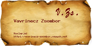 Vavrinecz Zsombor névjegykártya